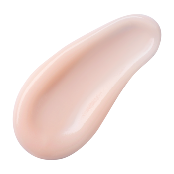 Pojedyncza smuga kremowej, matującej bazy ARTDECO Mattifying Face Primer w odcieniu beżowo-różowym na białym tle.