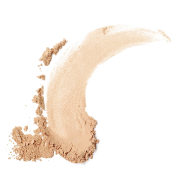 Sypki podkład mineralny Artdeco Light Beige: kupa jasnobeżowego pudru i rozmazana, zakrzywiona smuga na białym tle.