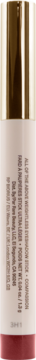 Tył opakowania Rare B. All Weightless Eyeshadow Stick Adventure z niewyraźnymi napisami, złotą zatyczką i bordowym dołem.