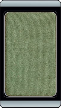 Artdeco Perłowy Cień do Powiek Medium Pine Green, prostokątny wkład w czarnej ramce, z góry, satynowe wykończenie.