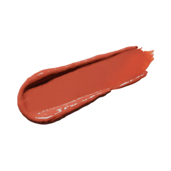 Kremowy swatch pomadki Artdeco Hydra Care Terracotta Oasis, smuga koloru na białym tle, lekko błyszcząca.