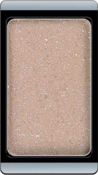 Artdeco Glam Beige Rose brokatowy cień do powiek w czarnej oprawce, widok z góry, z iskrzącymi drobinkami.