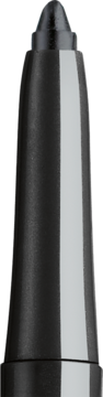 Zbliżenie na grafitową, stożkową końcówkę Mineral Eye Styler. Wysuwana kredka do oczu o gładkim wykończeniu.