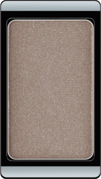 Artdeco Glam Grey Beige brokatowy cień do powiek w prostokątnej, czarno-srebrnej magnetycznej kasetce.