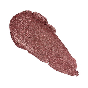 Swatch metalicznego cienia Revolution Just Chillin' Cooling Shadow Stick Rose Mirage na białym tle, kremowa tekstura.
