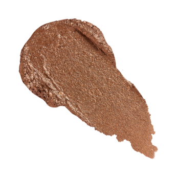 Metaliczny, brązowy cień w sztyfcie Revolution Cooling Shadow Stick Bronze Flow, kremowy swatch.