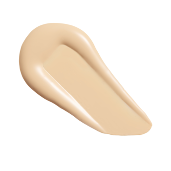 Gładka, jasnobeżowa smuga podkładu Revolution Superdewy Cushion Foundation Fair Neutral Cool na białym tle.