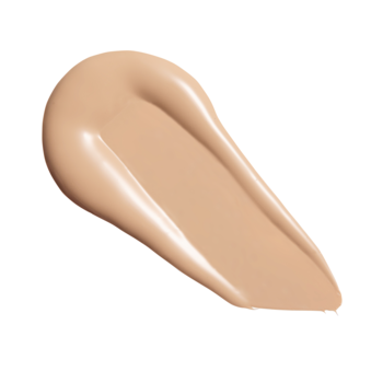 Swatch podkładu Revolution Superdewy Cushion Foundation Fair Neutral, jasny beż o kremowej, rozświetlającej teksturze.