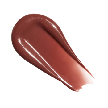Błyszczący swatch serum do ust Revolution Peptide Glaze w odcieniu Hazelnut Spread na białym tle.