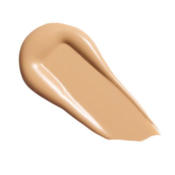 Revolution Superdewy Cushion Foundation, próbka w odcieniu Medium Neutral Warm, beżowy, gładki, rozświetlony ślad.
