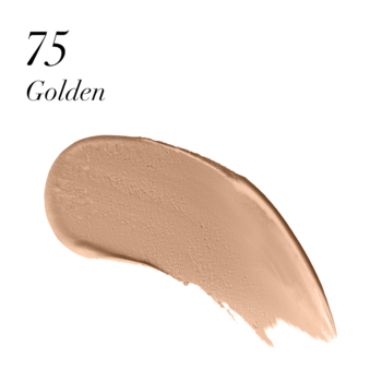 Podkład Miracle Touch Golden, swatch beżowego podkładu nr 75, nawilżający, z kwasem hialuronowym i SPF 30.