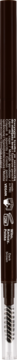 Zamazana kredka do brwi Lovely Full Precision nr 2 Dark Brown, widok z przodu, metalowe detale.