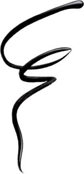Bourjois Pinceau eyeliner: zbliżenie na długą, czarną, błyszczącą kreskę wykonaną pędzelkiem na ciemnym tle.