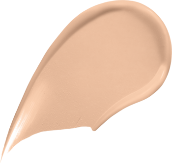 Pojedyncza, kremowa smuga długotrwałego podkładu Max Factor w odcieniu Ivory, z delikatnym połyskiem.