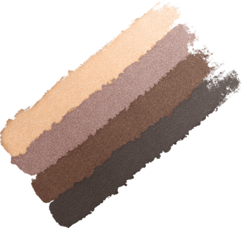 Próbka 5 satynowych cieni do powiek Max Factor Colour Expert Mini Palette w odcieniach brązu, od beżu do ciemnego.
