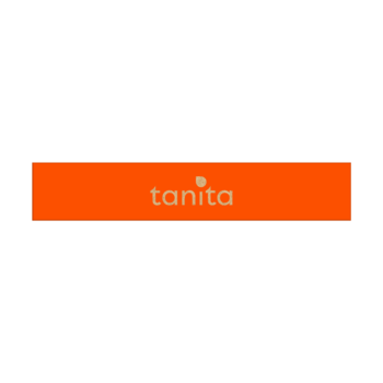 Logo Tanita do plastrów woskowych: pomarańczowy prostokąt z białym napisem 'tanita', widok centralny.
