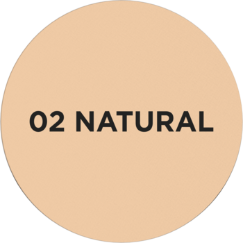 Okrągły mineralny podkład w pudrze Variété, odcień 02 NATURAL, jasny beż, widok z przodu.
