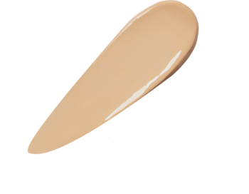 Swatch lekkiego kremu BB SPF20 w jasnym beżu, na białym tle. Płynny podkład nawilżający, matuje i wyrównuje koloryt cery.