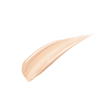 Smuga jasnego, świetlistego serum w podkładzie True Match Nude z kwasem hialuronowym, na czarnym tle.