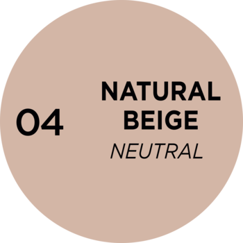 Okrągły próbnik odcienia 04 Natural Beige Neutral podkładu Eveline Better Than Perfect, beżowy.