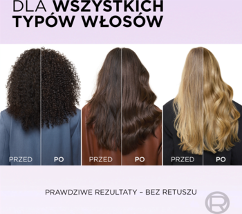 Elseve Hyaluron Plump: zdjęcia przed i po użyciu maski nawilżającej na 3 typach włosów – kręconych, ciemnych, blond. Dla wszystkich.