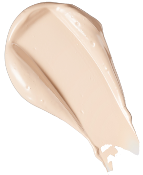Jasny, kremowy swatch korektora Revolution Conceal&Define C1 na ciemnym tle, ukazujący gładką teksturę.