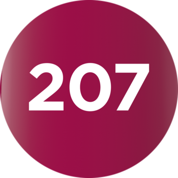 Gel Laque lakier do paznokci, okrągły wzornik koloru numer 207 w odcieniu intensywnej fuksji.