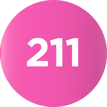 Jasnoróżowy, zaokrąglony kwadrat z dużym białym numerem „211”, symbolizujący odcień lakieru.
