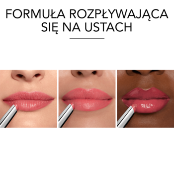 Usta aplikujące rozpływającą się pomadkę Bourjois Healthy Mix Lip Sorbet na 3 typach karnacji, lśniące.