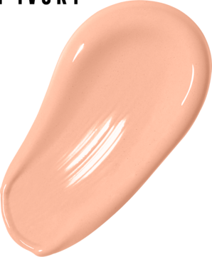 Max Factor Facefinity C40 Light Ivory. Lśniąca próbka jasnobeżowego podkładu do twarzy w płynie.