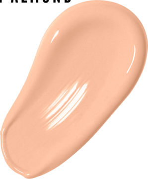 Kryjący podkład Max Factor Facefinity N45 Warm Almond: beżowa smuga o lśniącej, płynnej teksturze.