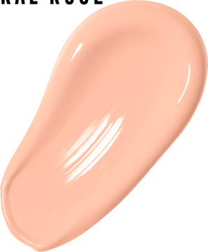 Jasny, matujący podkład Max Factor Facefinity, błyszcząca, gładka smuga na czarnym tle.