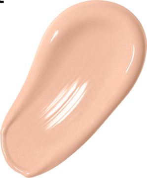 Zbliżenie na kremowy swatch matującego podkładu do twarzy Max Factor Facefinity N55 Beige. Beżowy odcień.