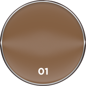 Kremowy bronzer CHOCO GLAMOUR w brązowym okrągłym kompakcie, numer 01, do konturowania.