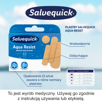 SALVEQUICK Aqua Resist ,plastry, wodoodporne w różnych rozmiarach,rich-content-1