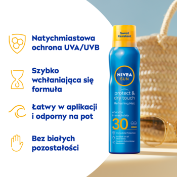 NIVEA SUN Protect & Dry Touch ,mgiełka do opalania, odświeżająca, SPF 30,rich-content-1