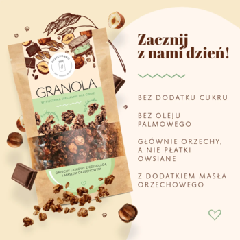 ORZECHOWNIA ,granola orzechowo-zbożowa, Orzechy laskowe z czekoladą i masłem orzechowym,rich-content-1
