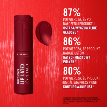 RIMMEL Thrill Seeker Lip Latex,pomadka do ust, w płynie, z kwasem hialuronowym i witaminą E, nr 200 So Peachy,rich-content-1
