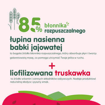COLON Crunchy ,proszek wspomagający pracę jelit, błonnik, suplement diety, smak truskawkowy,rich-content-1