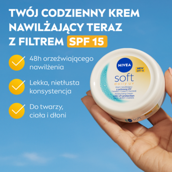 NIVEA Soft Daily UV,krem uniwersalny, nawilżający, SPF15,rich-content-1