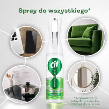 CIF Infinite + Clean All In One,spray do czyszczenia z naturalnymi probiotykami, Lime + Lemongrass,rich-content-1