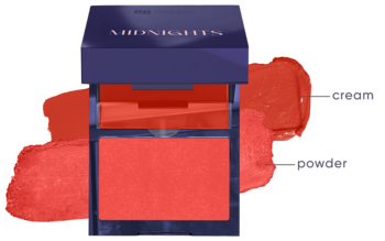 AA Wings Of Color Midnights Duo Róż, koralowy, z dwoma wykończeniami, w fioletowym opakowaniu.