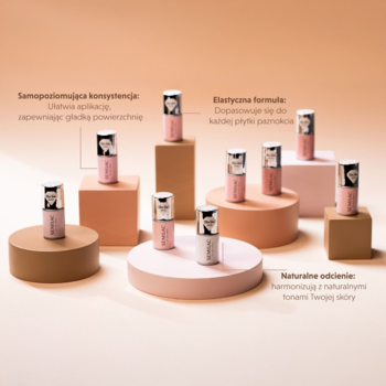 Wiele Semilac Skin Tone Cover Base, brzoskwiniowych baz hybrydowych. Naturalne odcienie na pastelowych blokach.