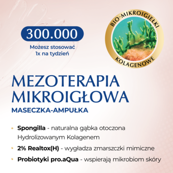 Biotaniqe Mezoterapia Mikroigłowa Maseczka-ampułka, promocyjna grafika z 300.000 bio-mikroigiełek.