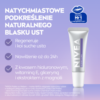 NIVEA Glowy Lips ,balsam do ust, 24h nawilżenia, Ekstrakt z Magnolii,rich-content-2