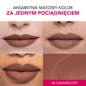 BOURJOIS Rouge Velvet  ,pomadka do ust, matowa, nr 016 Carmelody,rich-content-2