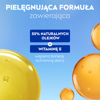 NIVEA Rich Caring olejek pod prysznic. Pielęgnująca formuła z 55% naturalnych olejków i Witaminą E.