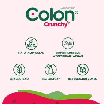 COLON Crunchy ,proszek wspomagający pracę jelit, błonnik, suplement diety, smak truskawkowy,rich-content-3