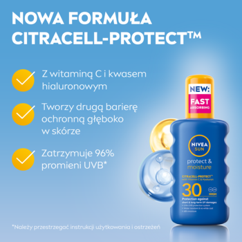NIVEA SUN Protect & Moisture ,spray do opalania, nawilżający, wysoka ochrona SPF 30,rich-content-3