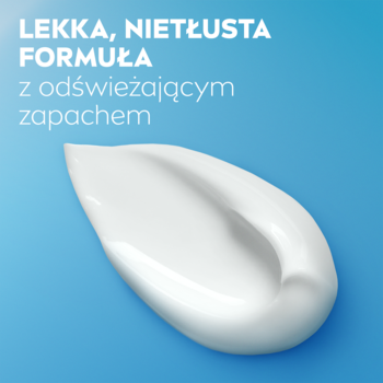 NIVEA Soft krem nawilżający. Biała, lekka formuła z odświeżającym zapachem na niebieskim tle.
